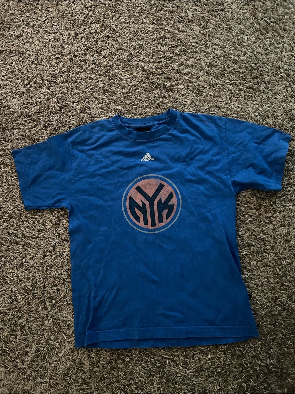 adidas Blue T-Shirt with Orange and Black NYK-Style Logo - Picture 5 of 5